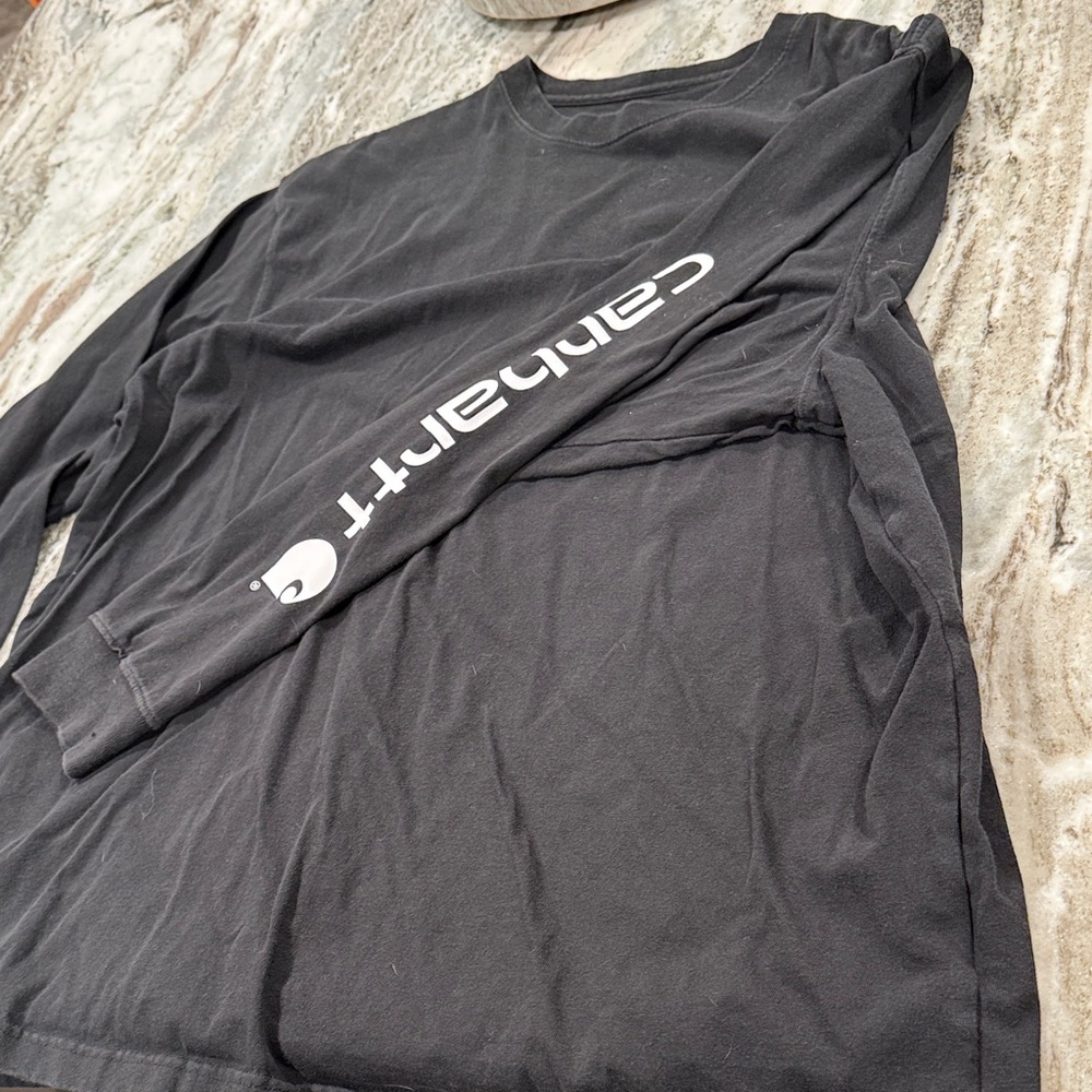Carhartt Charcoal Long Sleeve Tee with White Logo